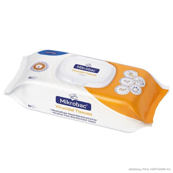 Mikrobac Viruzidal Tissues | Flowpack | 80 Tücher