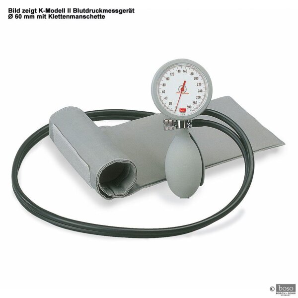 K-Modell II Blutdruckmessgerät Ø 60 mm mit Klettenmanschette, mit Tasche