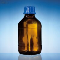 Gewindeflasche, Braunglas, 250 ml, mit Schraubkappe, PP,...