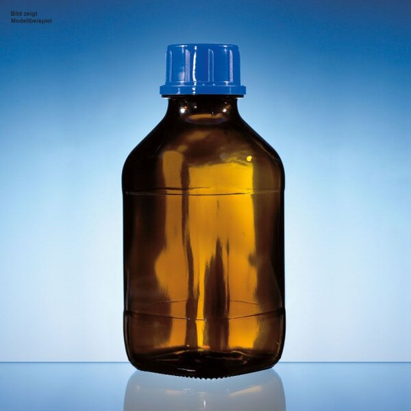 Gewindeflasche, Braunglas, 500 ml, mit Schraubkappe, PP, GL 32 unbeschichtet