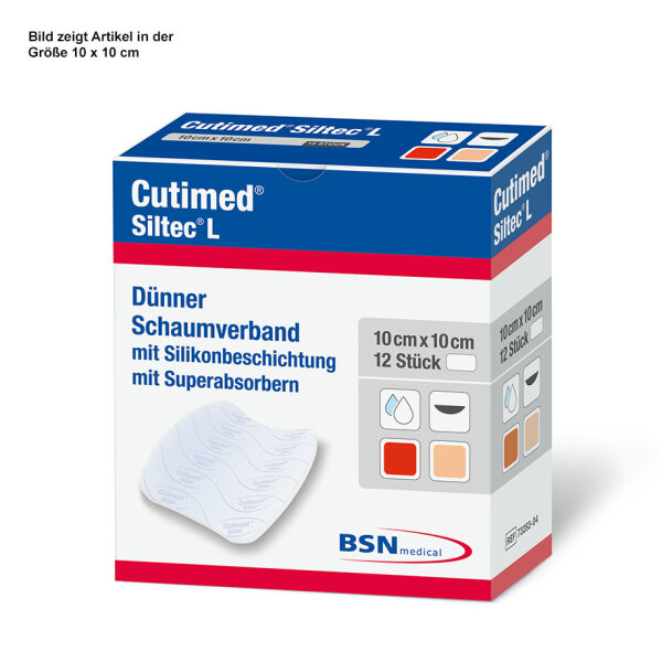 BDF Cutimed Siltec L | latexfrei | 5 x 6 cm | steril | 12 Stück