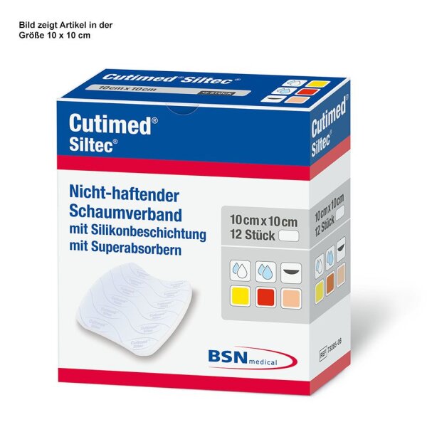 Cutimed Siltec Schaumverband 10 x 20 cm, steril (12 Stck.)
