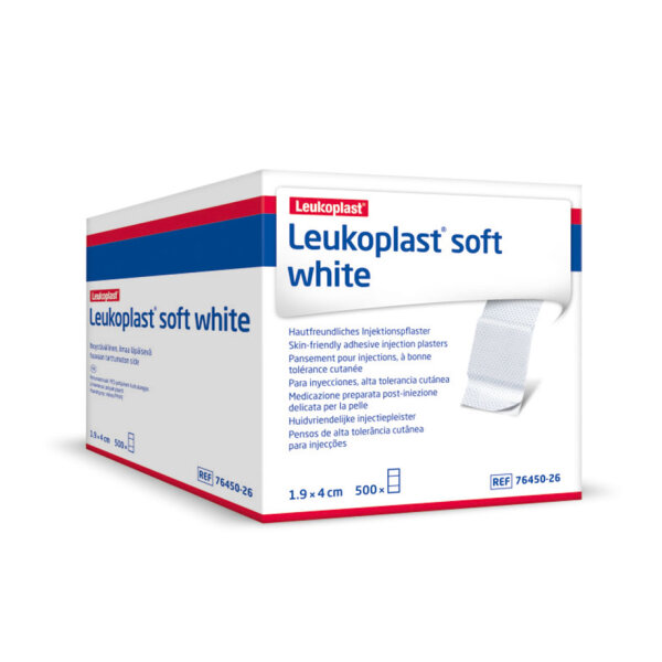BDF Leukoplast soft white | Injektionspflaster | 1,9 x 4 cm | weiß | hautfreundlich | 500 Stück