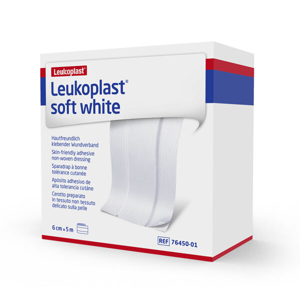 BDF Leukoplast soft white | Injektionspflaster | 5m x 6cm | weiß | 1 Rolle