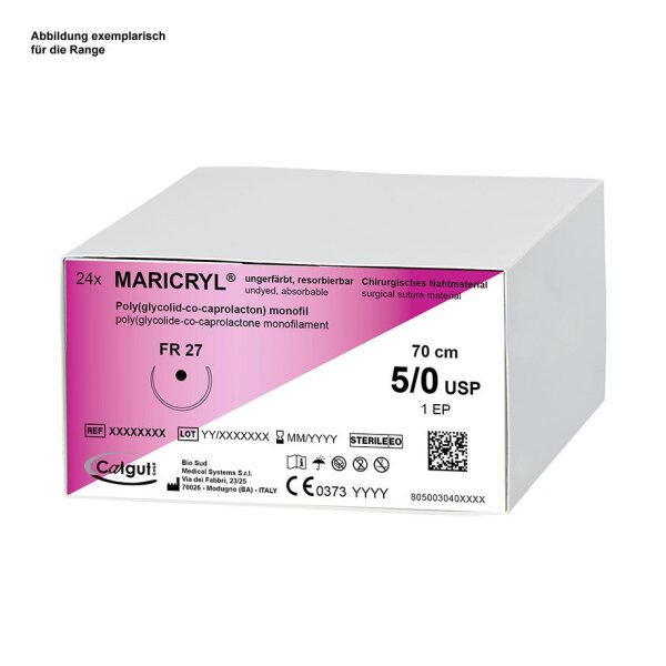 MARICRYL DSM 13 6/0=0,7, violett  Nahtmaterial Fadenlänge 45 cm (24 Stck.)