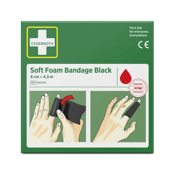 Cederroth Soft Foam Bandage Black selbstklebendes Pflaster 6 cm x 4,5 m