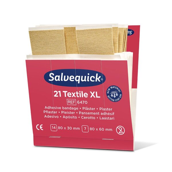 Salvequick Textilpflaster extragroß Refill (21 Strips)