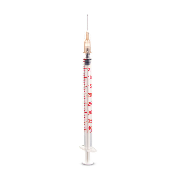 DISPOMED-Einmal-Spritzen 1 ml Insulin, U-40, Kanüle 0,45 x 13 mm (100 Stck.)