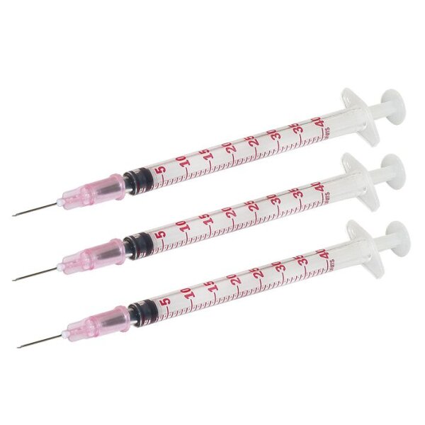 DISPOMED-Einmal-Spritzen 1 ml Insulin, U-40 mit Kanüle 0,33 x 13 mm (100 Stck.)