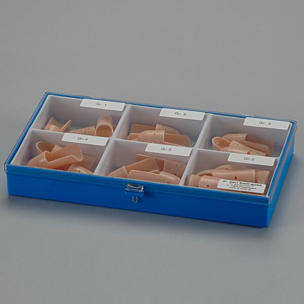 Stack-Fingerschienen weiß, im Etui (4 Satz Gr. 1 - 6)