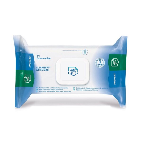 Cleanisept Wipes MAXI | Flächendesinfektion | 20 x 22 cm | alkoholfrei | 100 Tücher im Flowpack