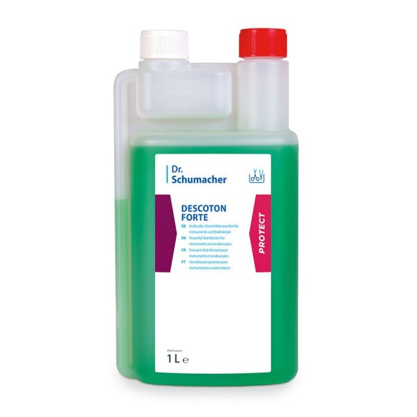 Descoton Forte | 1 Liter Dosierflasche | Desinfektion für Instrumente und Endoskope | viruzid