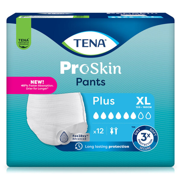 TENA ProSkin Pants Plus XL  Einweghosen blau (4 x 12 Stck.)