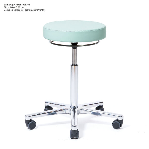 Arbeitshocker, Höhenverstellung 43-55 cm mit Ringauslösung, ohne Fußring (Strecke)