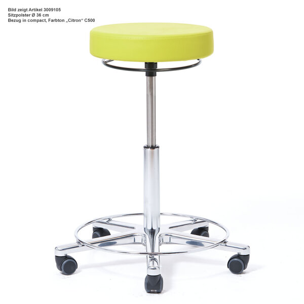 Arbeitshocker, Höhenverstellung 57-76 cm mit Ringauslösung, mit Fußring (Strecke)