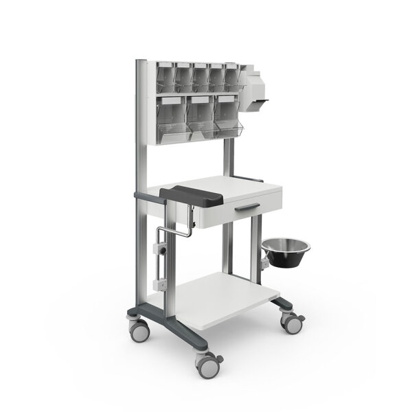 doppio 60 Funktionswagen, weiß, PicBox-Plus, mit 2 Ablageplatten,
