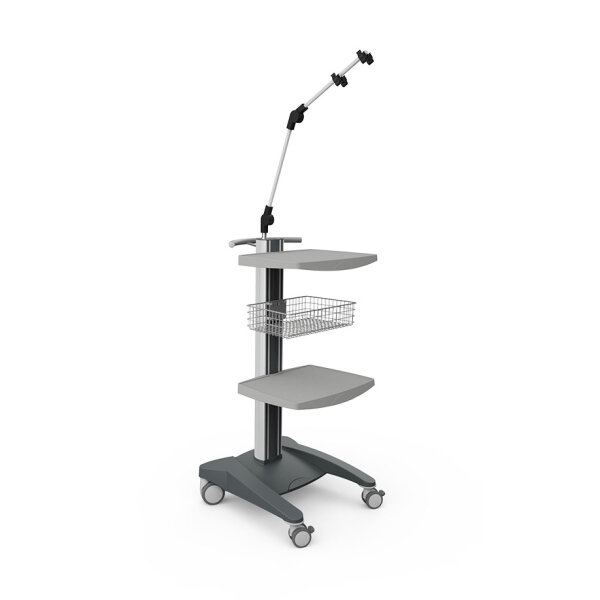 fuego Ergometriewagen 1, grau, 1 ABS-Ablageplatte, 1 Ablagekorb, Kabel-