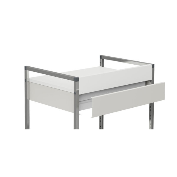 Schubladenrückblende weiß, 100 mm hoch, für Variocar 60