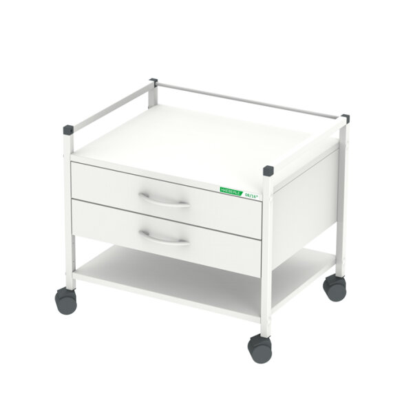 Unterfahrwagen 08/16, 518 mm hoch, mit 2 Schubladen, weiß