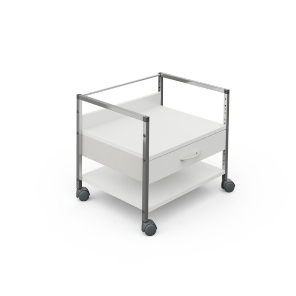 Variocar 60 Unterfahrwagen, 518 mm hoch, mit 1 Schublade, weiß,