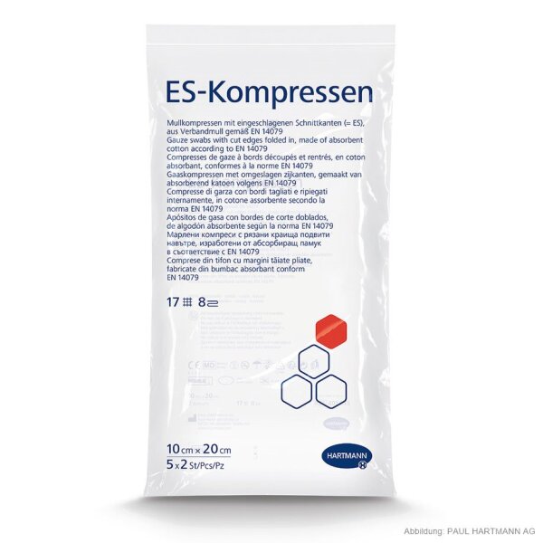 Hartmann ES-Kompressen |  8-fach | | steril | 10 x 20cm | 5 x 2 Stück