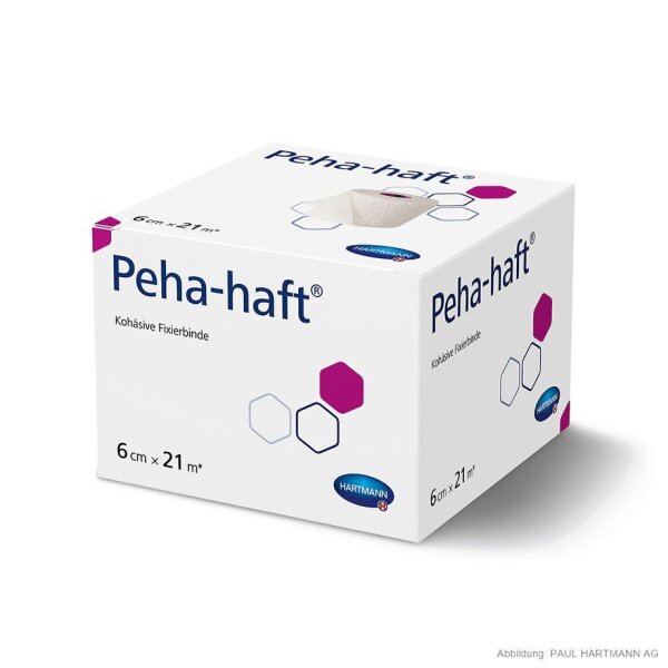 Hartmann Peha-haft kohäsive, elastische Fixierbinde | latexfrei | 6cm x 21m | weiß | 1 Stück