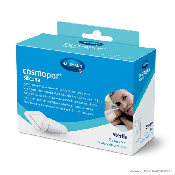 Cosmopor silicone Wundverband steril 7,2 x 5 cm (5 Stck.)