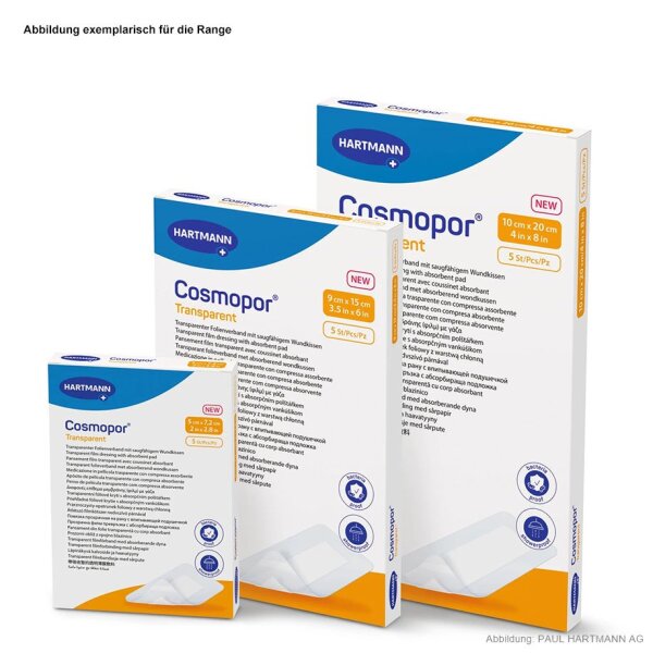 Cosmopor Transparent Wundverband steril, 5 x 7,2 cm (5 Stck.)