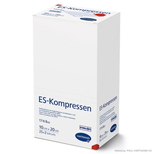 Hartmann ES-Kompressen | 8-fach | steril 10 x 20cm | 25 x 2 Stück
