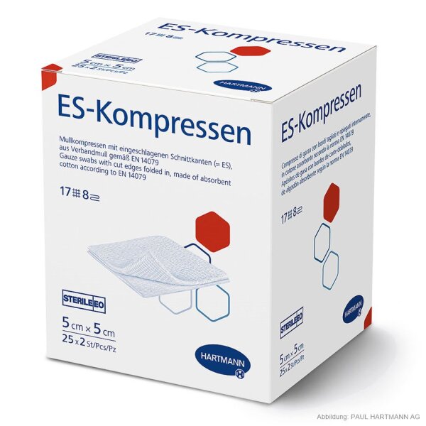 Hartmann ES-Kompressen | 8-fach | steril | 5 x 5 cm | 25 x 2 Stück
