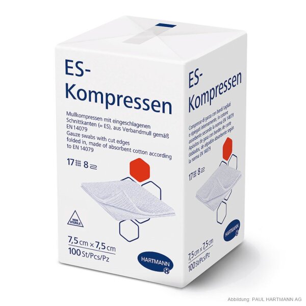 Hartmann ES-Kompressen | 8-fach | unsteril | 7,5 x 7,5cm | 100 Stück