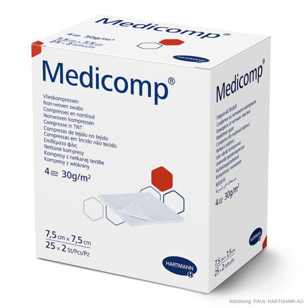Hartmann Medicomp Vlieskompressen | steril | 10 x 10cm | 25 x 2 Stück
