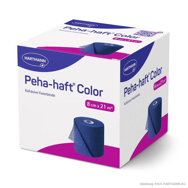 Hartmann Peha-haft Color Fixierbinde | latexfrei | 8cm x 21m | blau | 1 Stück