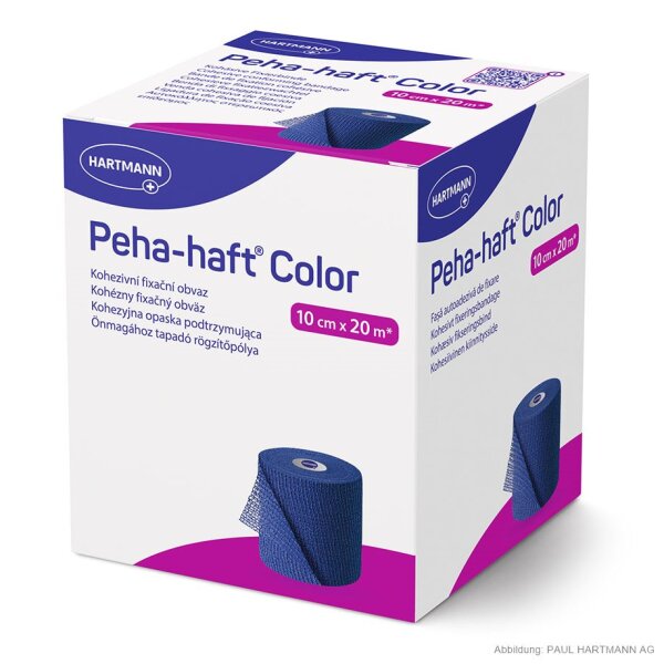 Hartmann Peha-haft Color Fixierbinde | latexfrei | 10cm x 20m | blau | 1 Stück