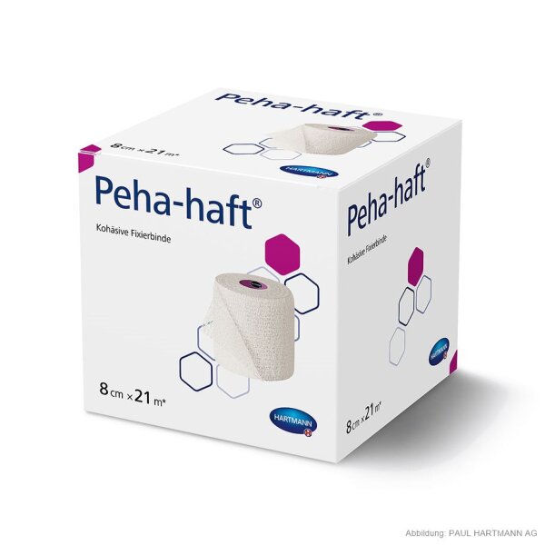 Hartmann Peha-haft kohäsive, elastische Fixierbinde | latexfrei | 8cm x 21m | weiß | 1 Stück