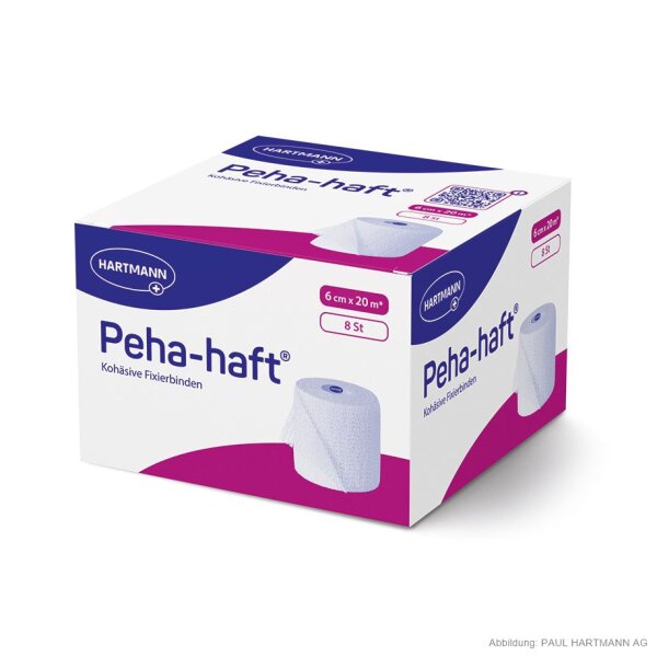 Hartmann Peha-haft kohäsive | elastische Fixierbinden | latexfrei | 6cm x 20m | 8 Stück lose