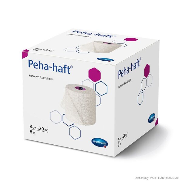Hartmann Peha-haft kohäsive | elastische Fixierbinden | latexfrei | 8cm x 20m | 8 Stück lose