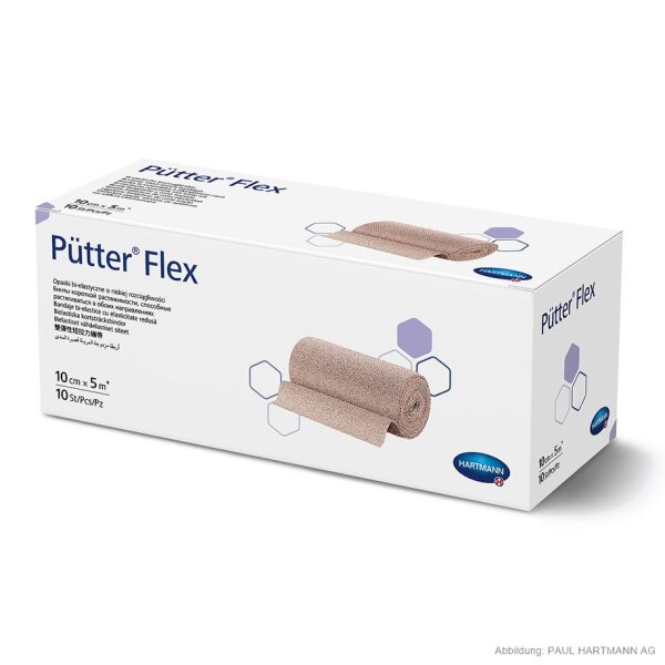 Hartmann Pütter Flex, 10 cm x 5 m, lose, mit Verbandklammern, 10 Stück