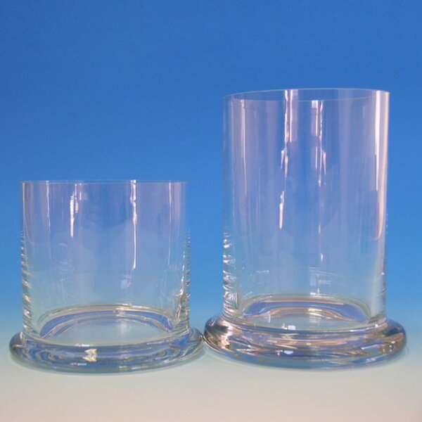 Glaszylinder mit Fuß ohne Deckel ca. 15 x 10 cm Ø