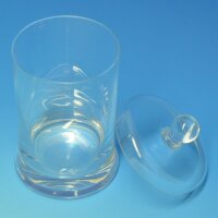 Glaszylinder mit Überfallglasdeckel mit Knopf ca. 10...
