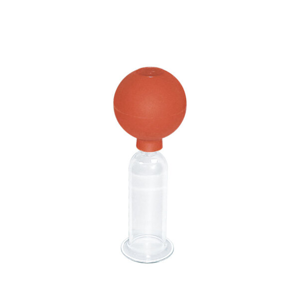 Massage-Schröpfglas mit Olive und Ball, 9 x 3 cm Ø, mundgeblasen