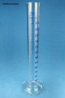 Messzylinder, Sechskantfuß 500 ml hohe Form, blau...