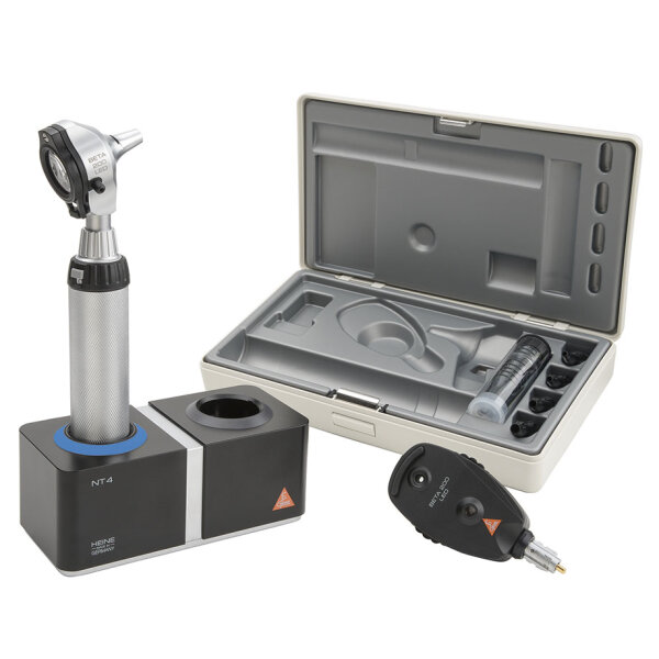 BETA 200 Ophthalmoskop/Otoskop Set LED mit BETA4 NT Ladegriff und NT4 Tisch-Ladegerät