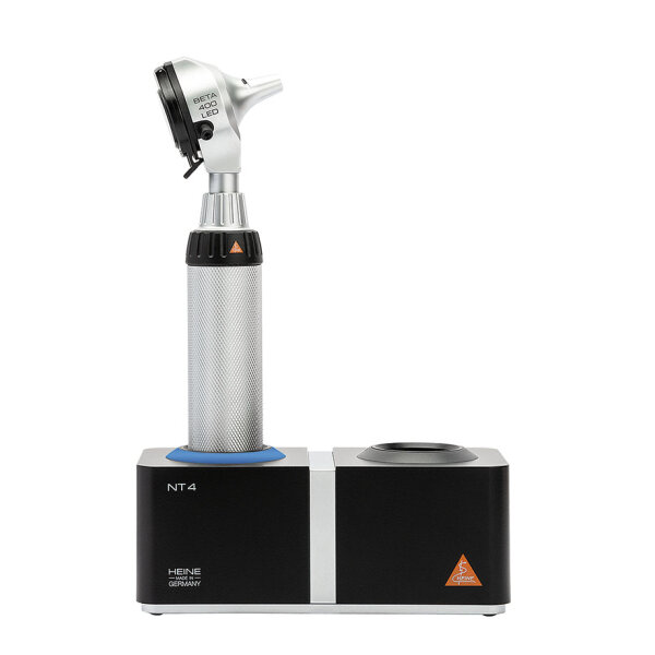 BETA 400 F.O. Otoskop-Set LED mit BETA4 NT Ladegriff und NT4 Tisch-Ladegerät