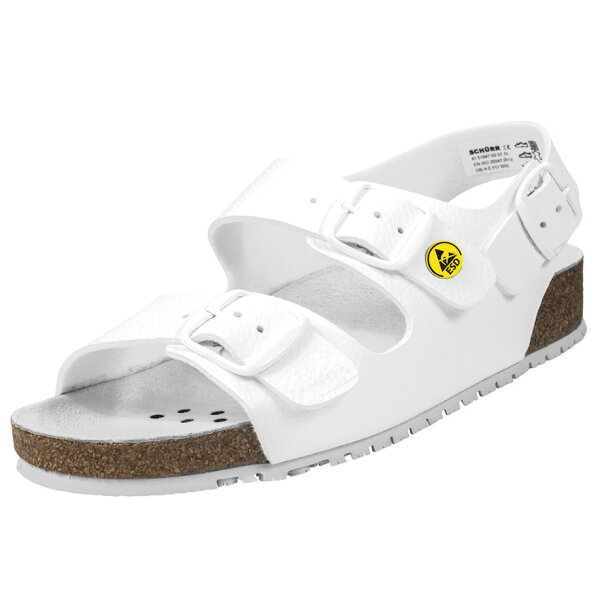 Sandale Modell STARNBERG mit Fersenriemen weiß, Gr. 35