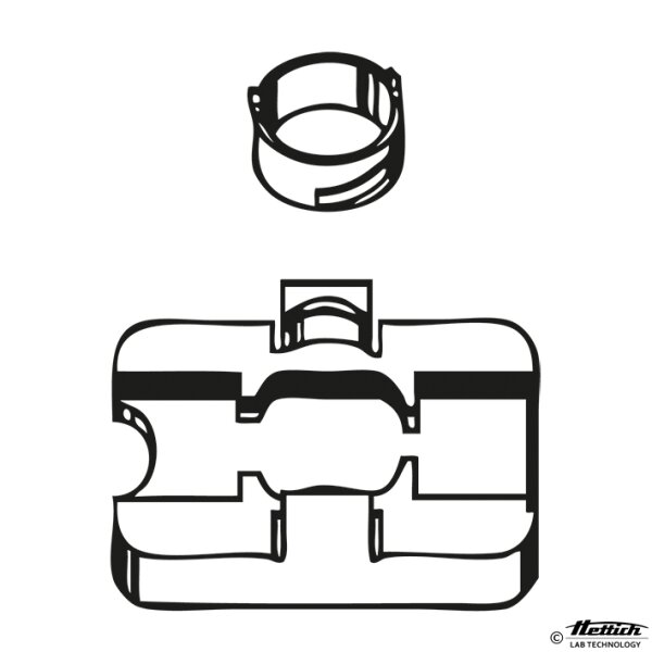 Spannplatte 1-fach mit Spannring, autoklavierbar