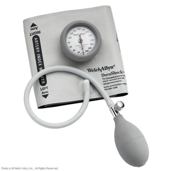DuraShock Aneroid Sphygmomanometer DS44, mit integrierter einteiliger Manschette starke Arme, für Erw. groß, ohne Etui
