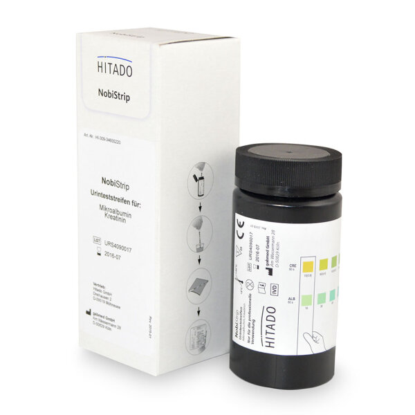 HITADO NobiStrip Mikroalbumin/Kreatinin Harnteststreifen (25 T.)