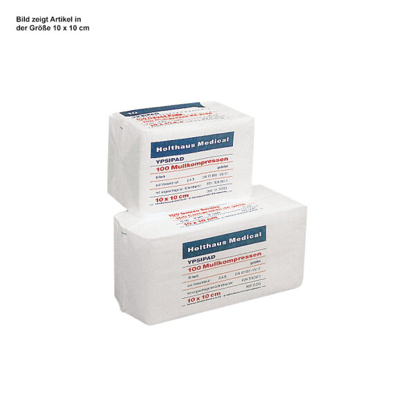 YPSIPAD Mullkompressen 8-fach unsteril, 5 x 5 cm (100 Stck.)