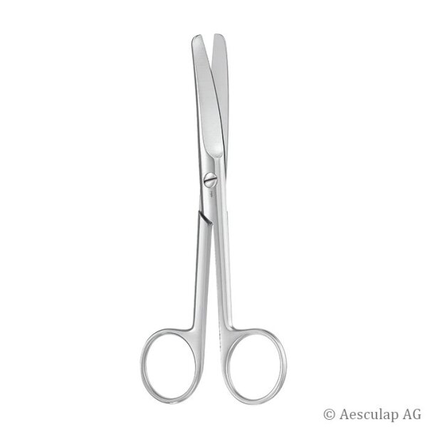chir. Schere nach Cooper, gebogen, stumpf/stumpf, 14,5 cm